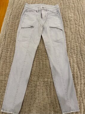 White House Black Market Light Gray Moto Skinny jean